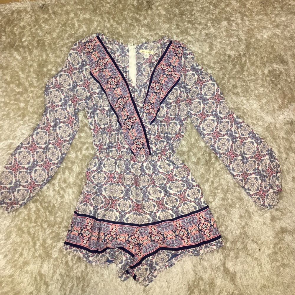 Long sleeve multi color romper